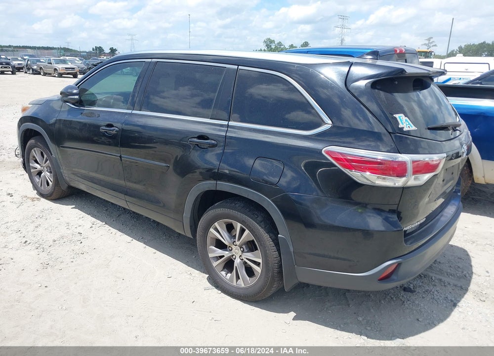 2015 TOYOTA HIGHLANDER XLE V6 VIN: 5TDJKRFH6FS221348