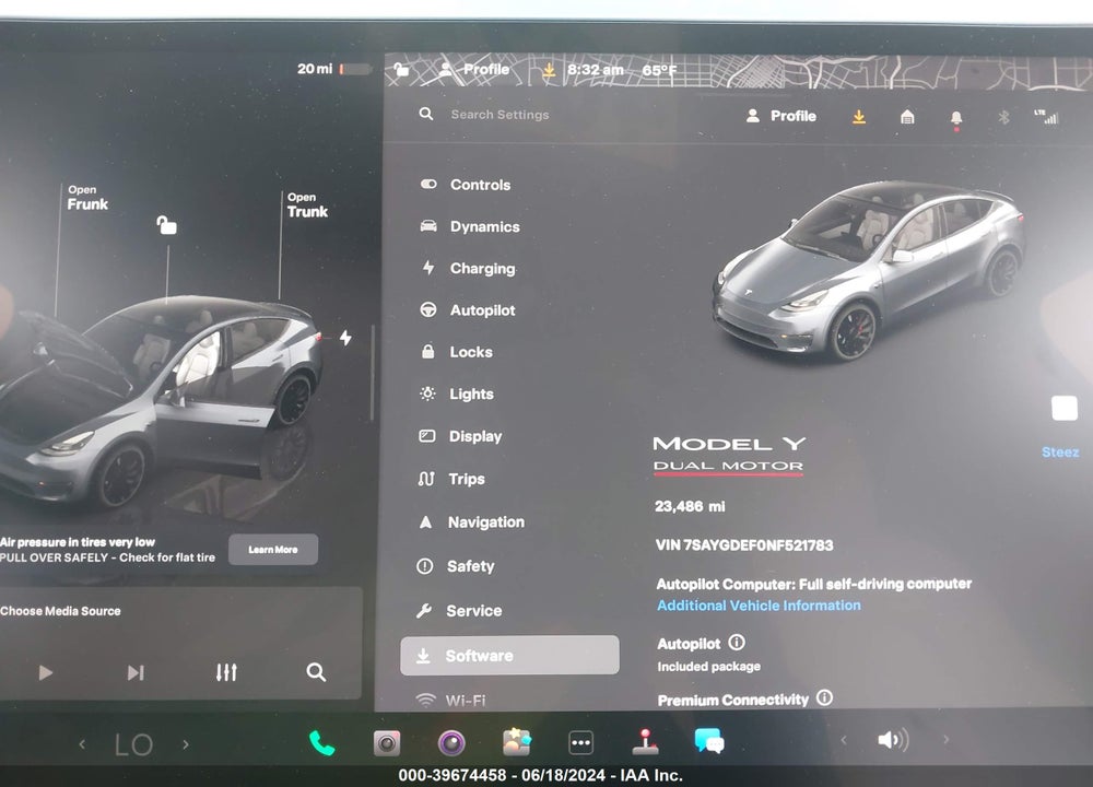 2022 TESLA MODEL Y PERFORMANCE DUAL MOTOR ALL-WHEEL DRIVE VIN: 7SAYGDEF0NF521783