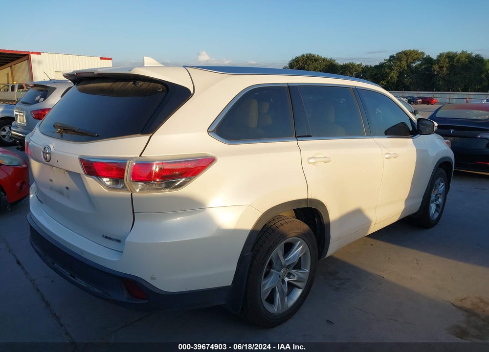 2014 TOYOTA HIGHLANDER LIMITED V6 VIN: 5TDYKRFH9ES006320