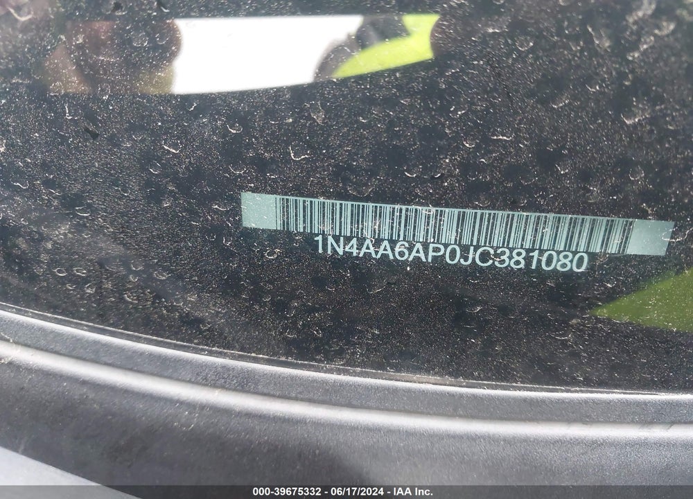 2018 NISSAN MAXIMA 3.5 SL VIN: 1N4AA6AP0JC381080