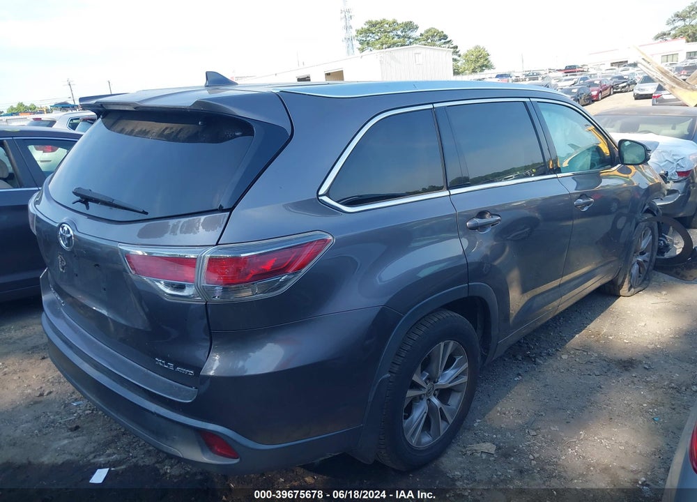 2015 TOYOTA HIGHLANDER XLE V6 VIN: 5TDJKRFH3FS195839