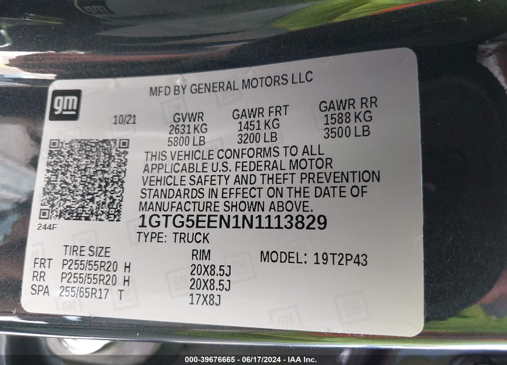 2022 GMC CANYON 2WD  SHORT BOX DENALI VIN: 1GTG5EEN1N1113829