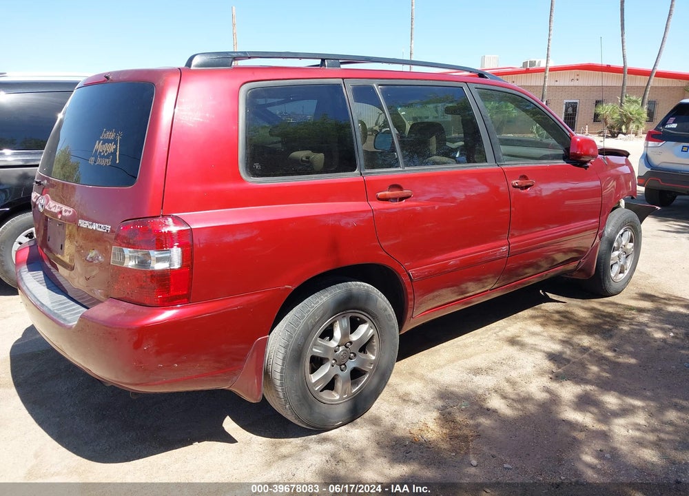 2007 TOYOTA HIGHLANDER V6 VIN: JTEDP21A770139452