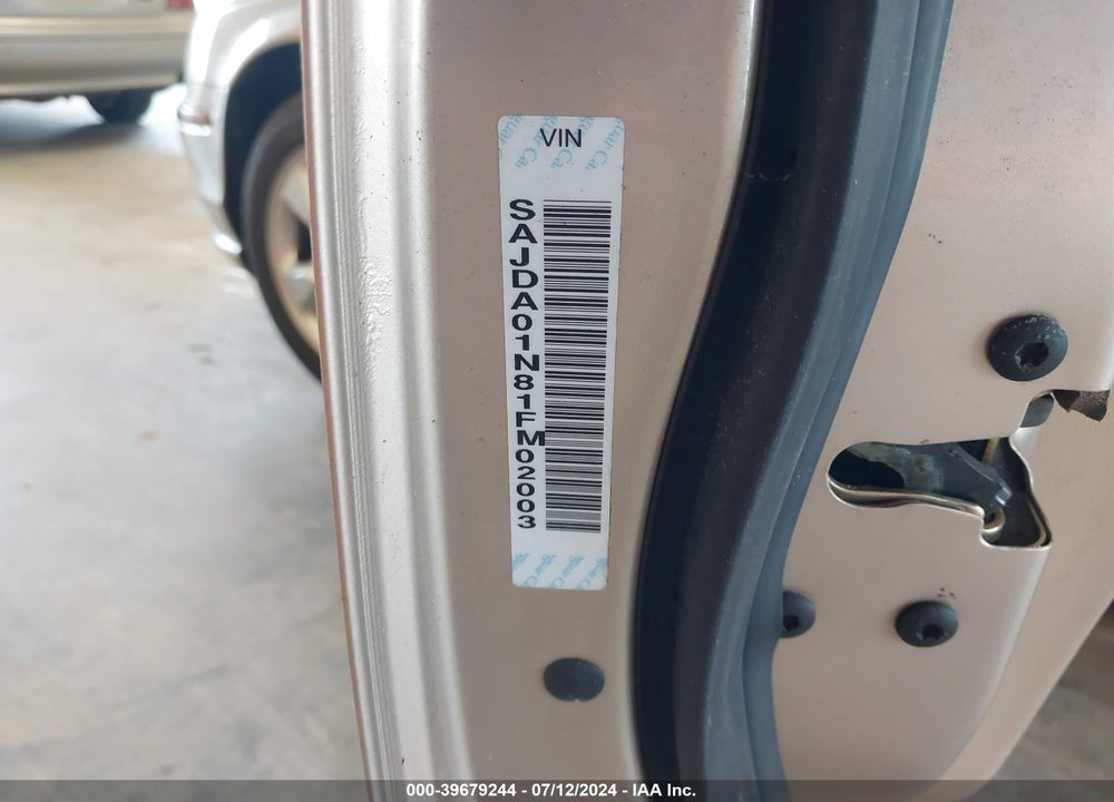 2001 JAGUAR S-TYPE 3.0L V6 VIN: SAJDA01N81FM02003