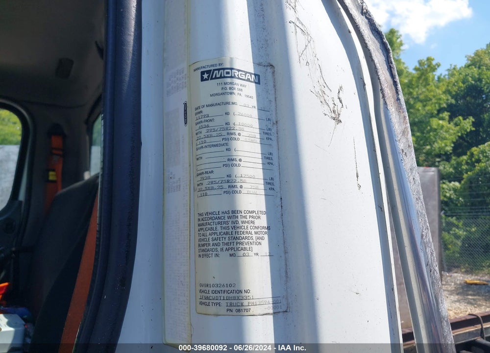 2013 FREIGHTLINER M2 106 MEDIUM DUTY VIN: 1FVACWDT1DHBX3351
