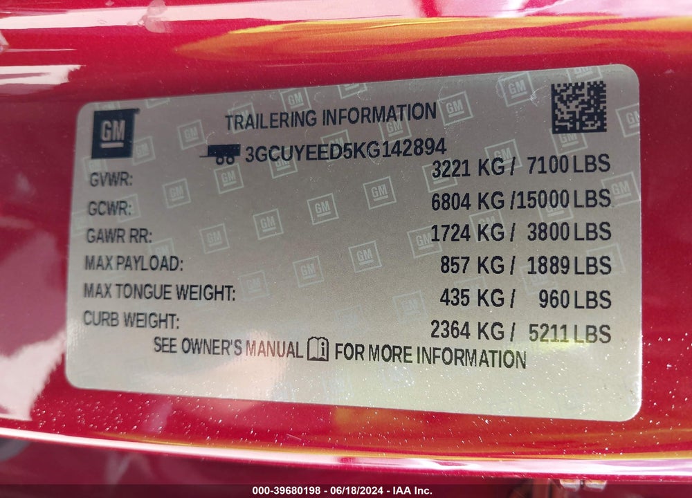 2019 CHEVROLET SILVERADO 1500 RST VIN: 3GCUYEED5KG142894
