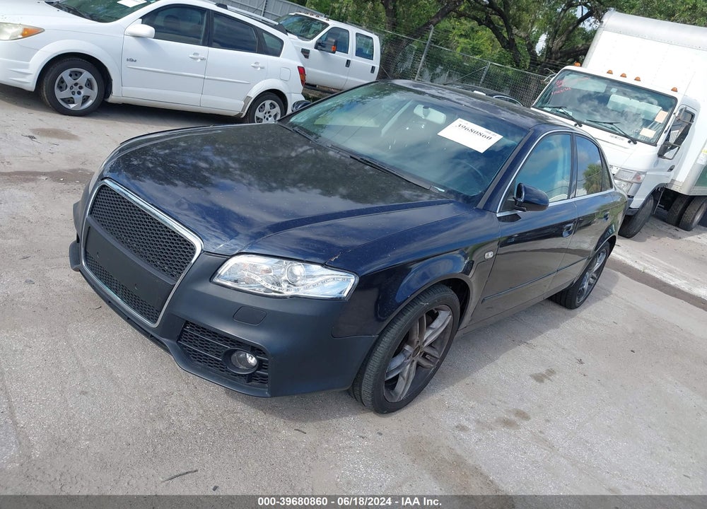 2007 AUDI A4 2.0T VIN: WAUAF78E77A028911