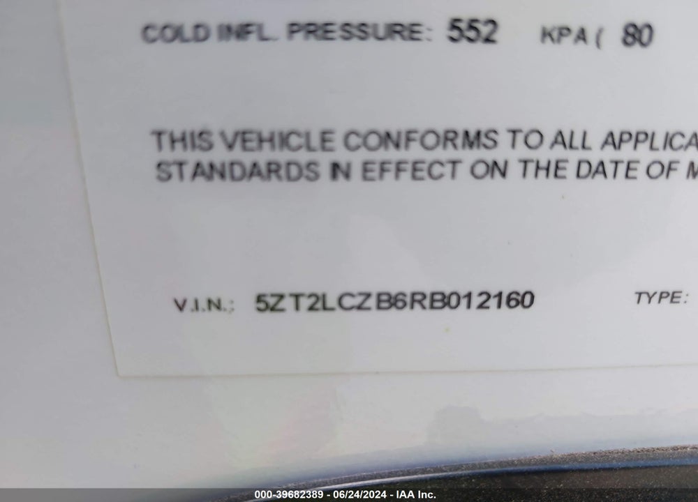2024 LACROSSE OTHER VIN: 5ZT2LCZB6RB012160