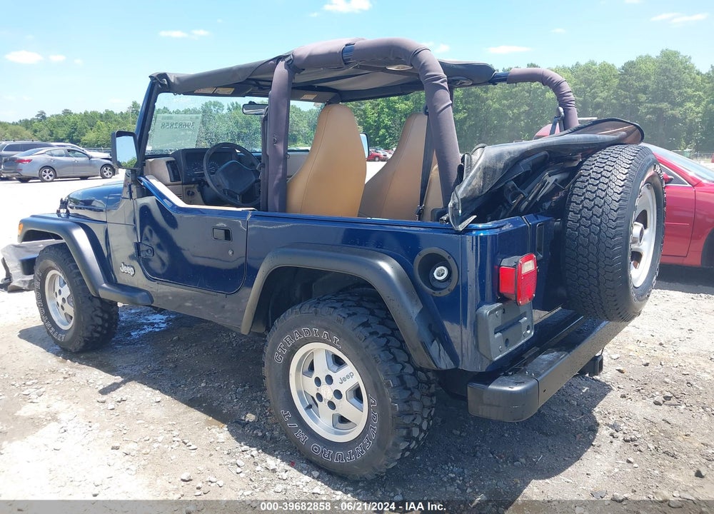 2000 JEEP WRANGLER SE VIN: 1J4FA29P6YP765813