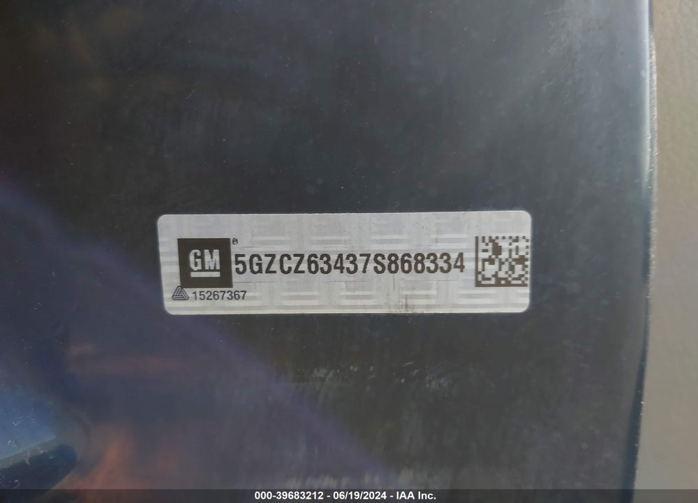 2007 SATURN VUE V6 VIN: 5GZCZ63437S868334