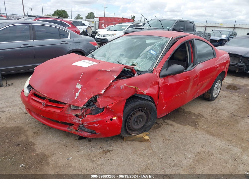 2002 DODGE NEON VIN: 1B3ES26C92D636300