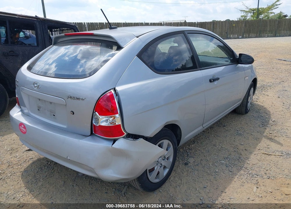 2008 HYUNDAI ACCENT GS VIN: KMHCM36C78U075413