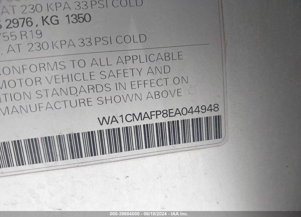 2014 AUDI Q5 3.0 TDI PREMIUM PLUS VIN: WA1CMAFP8EA044948