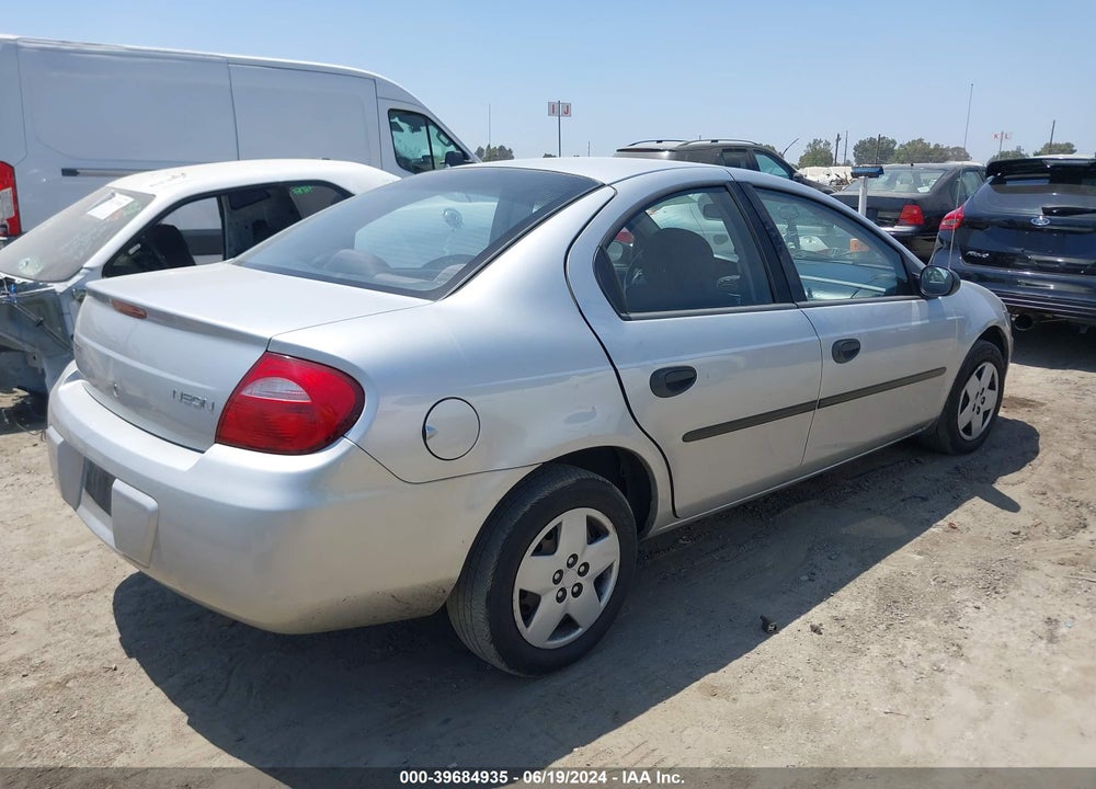 2004 DODGE NEON SE VIN: 1B3ES26C14D539577