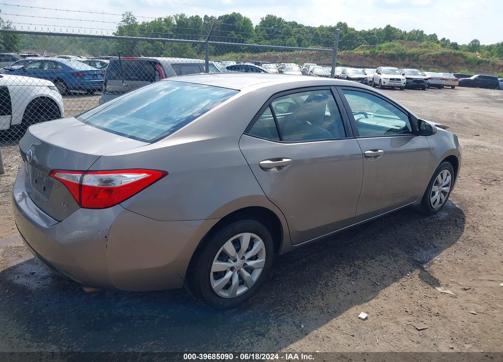 2014 TOYOTA COROLLA LE VIN: 2T1BURHE7EC125091