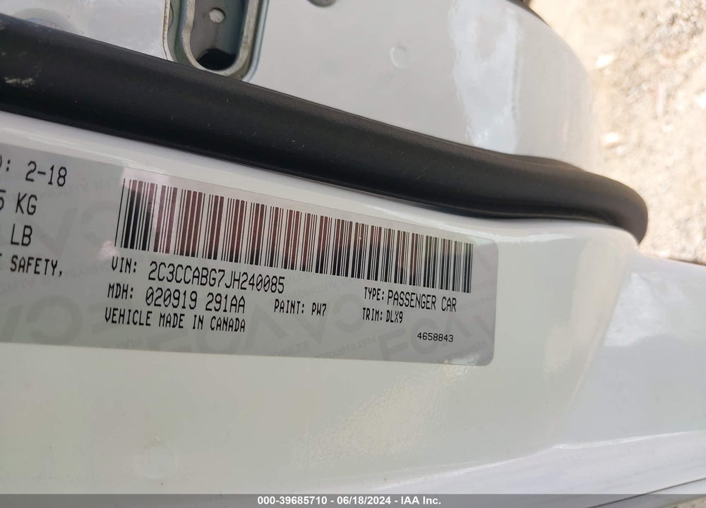 2018 CHRYSLER 300 300S VIN: 2C3CCABG7JH240085