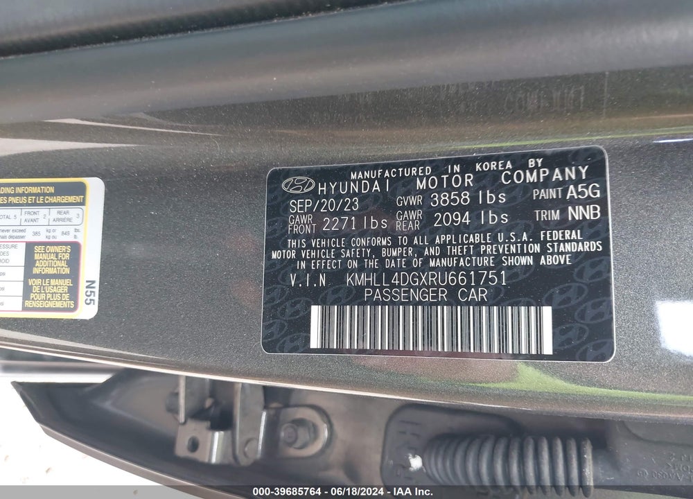 2024 HYUNDAI ELANTRA SE VIN: KMHLL4DGXRU661751
