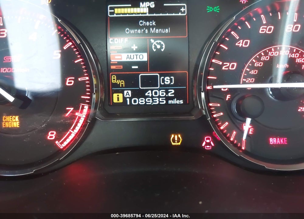 2016 SUBARU WRX STI LIMITED VIN: JF1VA2Y68G9809801