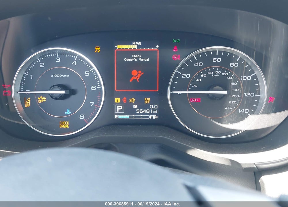 2019 SUBARU CROSSTREK 2.0I LIMITED VIN: JF2GTANC9K8251796
