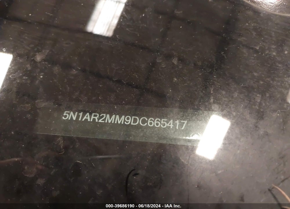 2013 NISSAN PATHFINDER SV VIN: 5N1AR2MM9DC665417