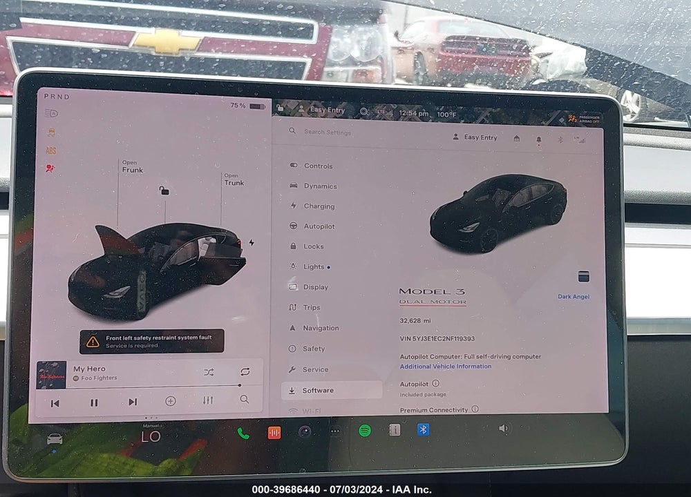 2022 TESLA MODEL 3 VIN: 5YJ3E1EC2NF119393