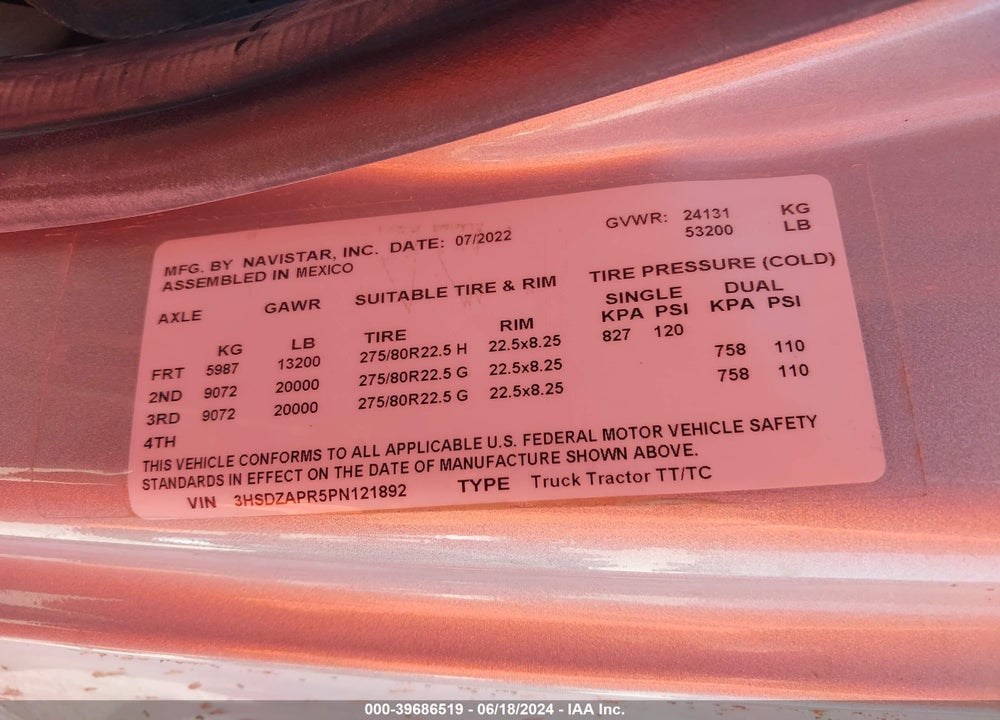 2023 INTERNATIONAL LT VIN: 3HSDZAPR5PN121892