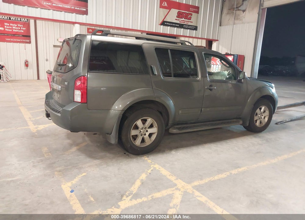 2008 NISSAN PATHFINDER SE VIN: 5N1AR18U18C606467
