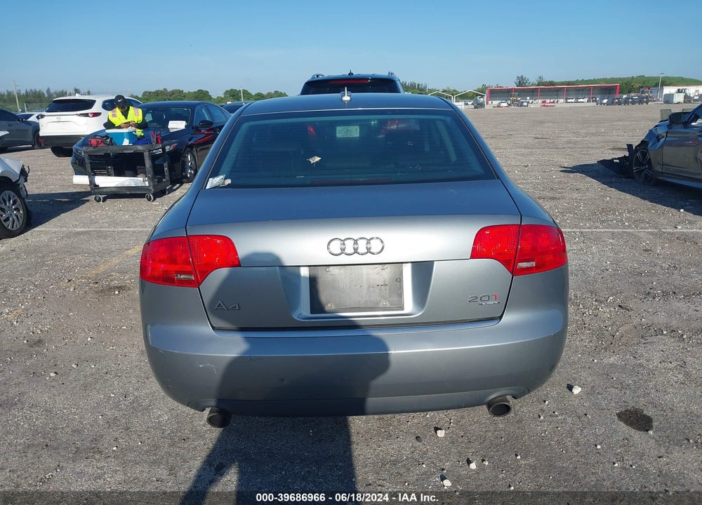 2006 AUDI A4 2.0T VIN: WAUDF78E26A214495