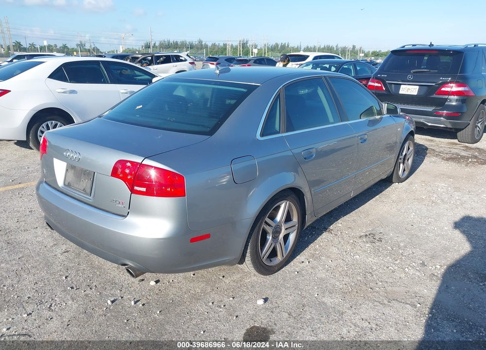 2006 AUDI A4 2.0T VIN: WAUDF78E26A214495