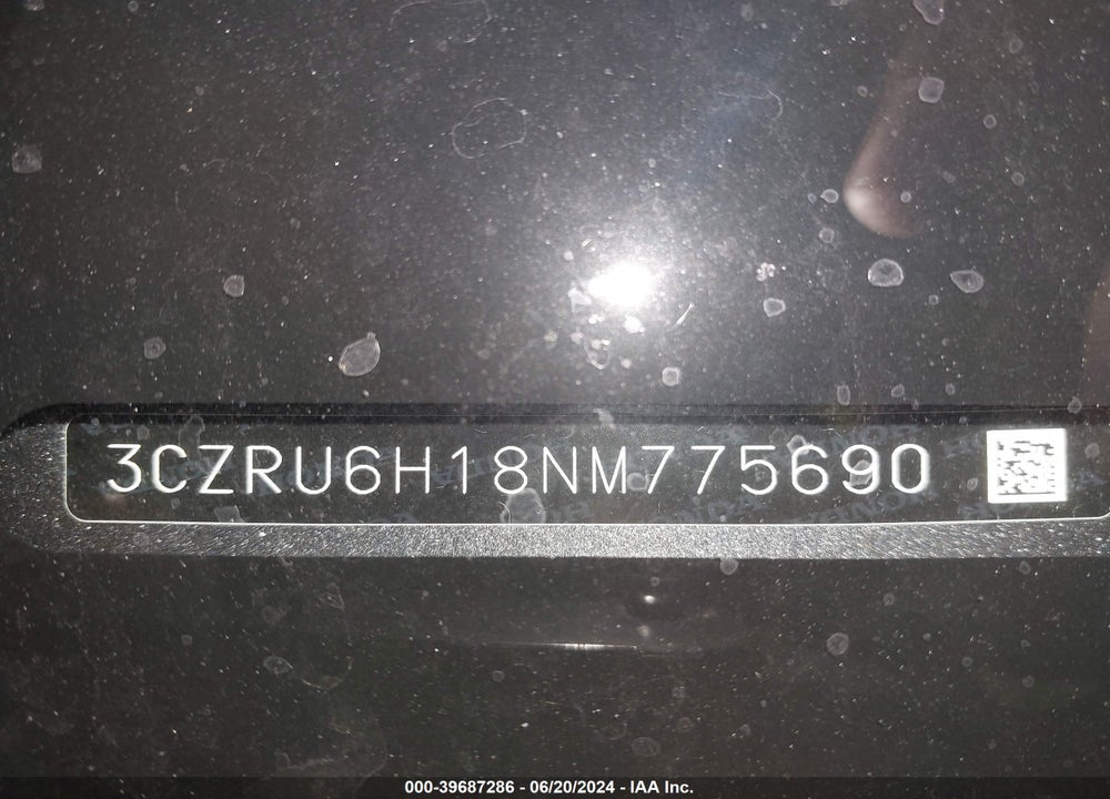 2022 HONDA HR-V AWD SPORT VIN: 3CZRU6H18NM775690