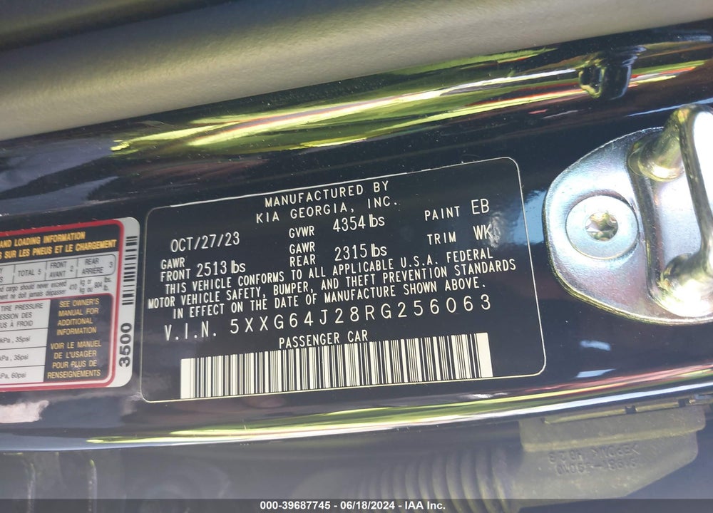 2024 KIA K5 GT LINE VIN: 5XXG64J28RG256063