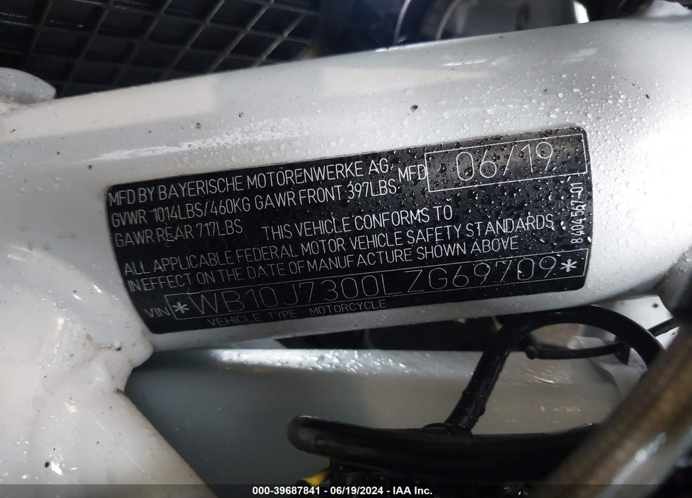2020 BMW R 1250 R VIN: WB10J7300LZG69709