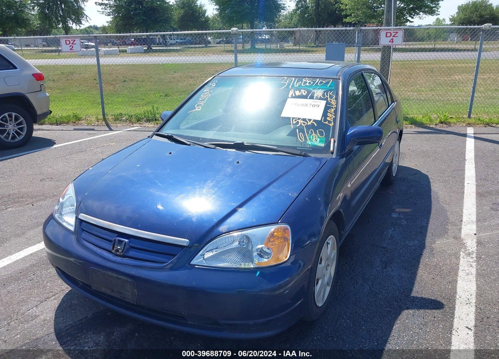 2001 HONDA CIVIC EX VIN: 1HGES26761L057269