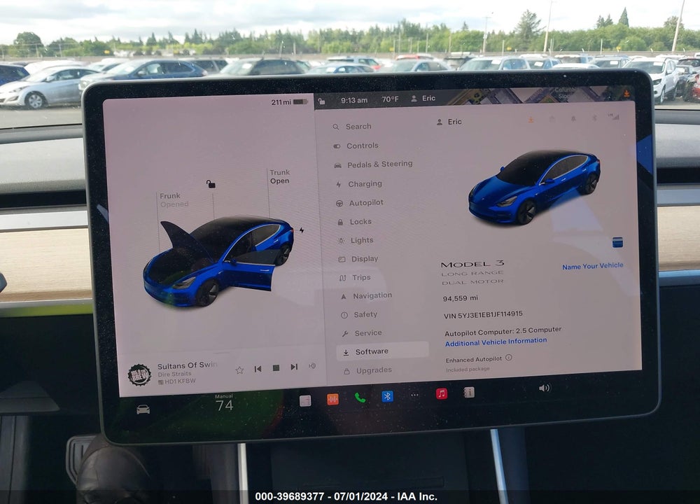 2018 TESLA MODEL 3 LONG RANGE/PERFORMANCE VIN: 5YJ3E1EB1JF114915