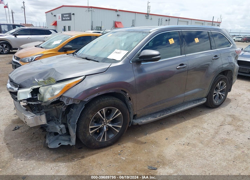 2016 TOYOTA HIGHLANDER XLE V6 VIN: 5TDKKRFH0GS501160