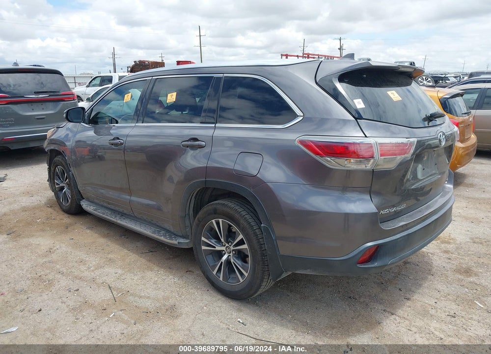 2016 TOYOTA HIGHLANDER XLE V6 VIN: 5TDKKRFH0GS501160
