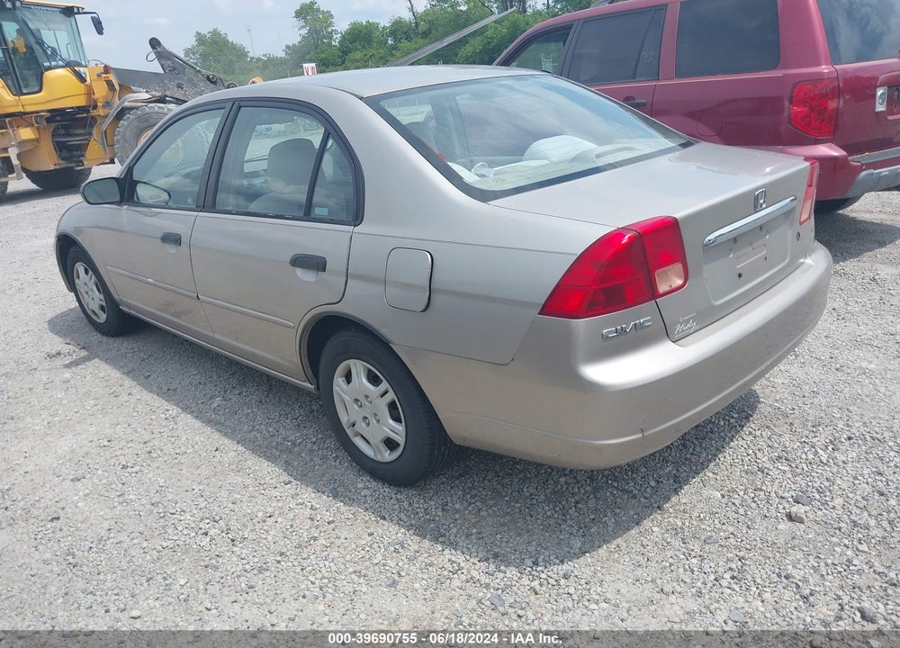 2001 HONDA CIVIC LX VIN: 1HGES16531L054208