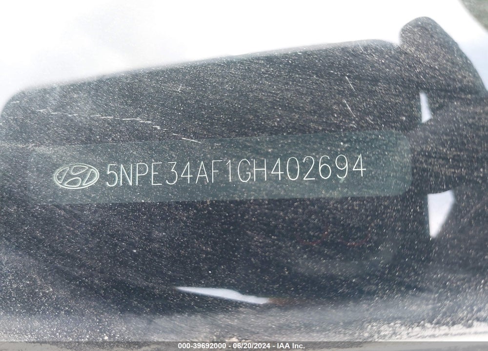 2016 HYUNDAI SONATA SPORT VIN: 5NPE34AF1GH402694
