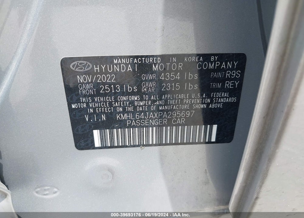 2023 HYUNDAI SONATA SEL VIN: KMHL64JAXPA295697