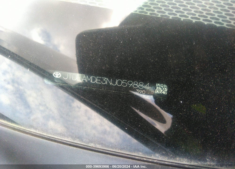 2022 TOYOTA COROLLA HYBRID LE VIN: JTDEAMDE3NJ059884