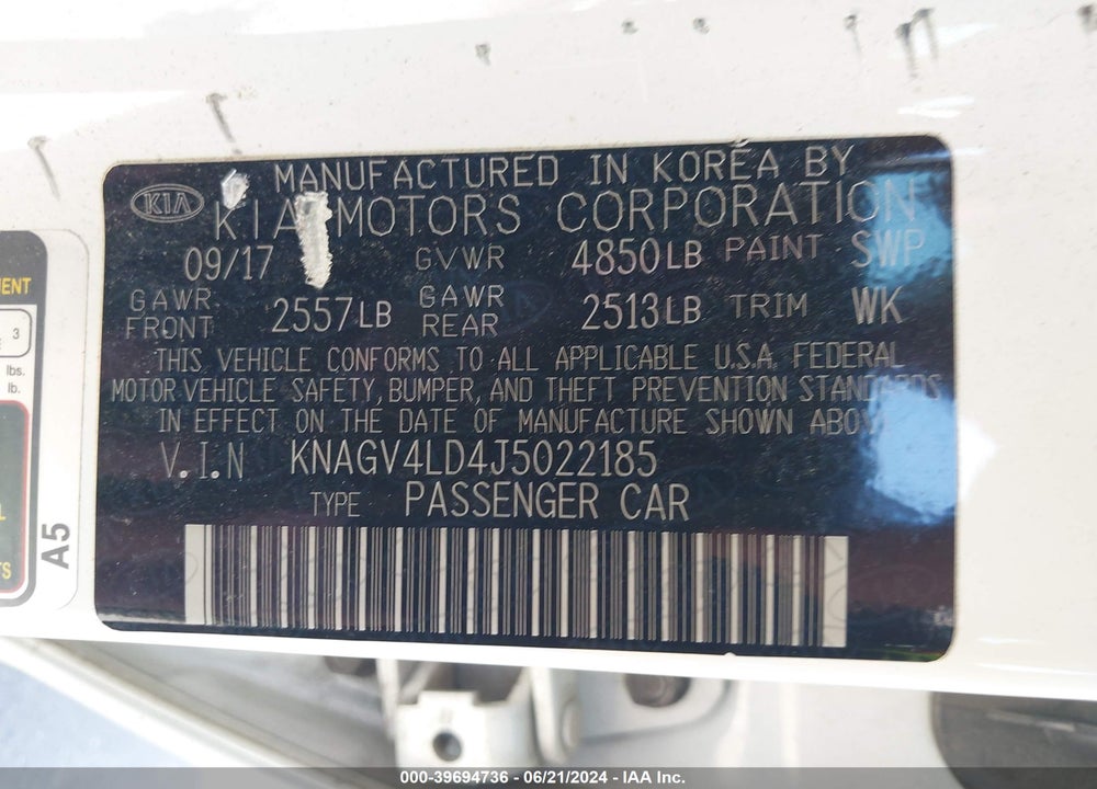 2018 KIA OPTIMA PLUG IN HYBRID EX VIN: KNAGV4LD4J5022185