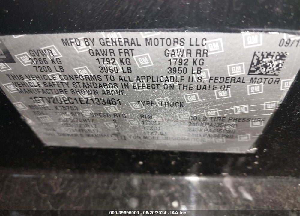 2014 GMC SIERRA 1500 SLE VIN: 1GTV2UEC1EZ133461