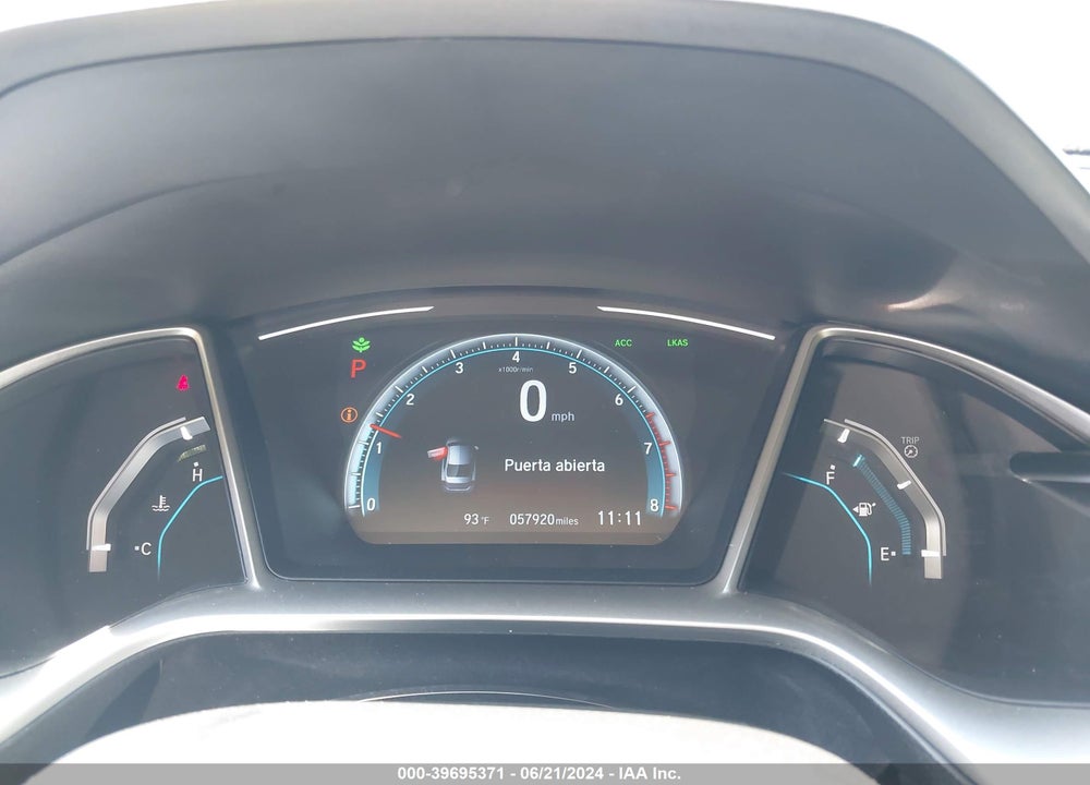 2019 HONDA CIVIC EX VIN: 19XFC1F34KE205906
