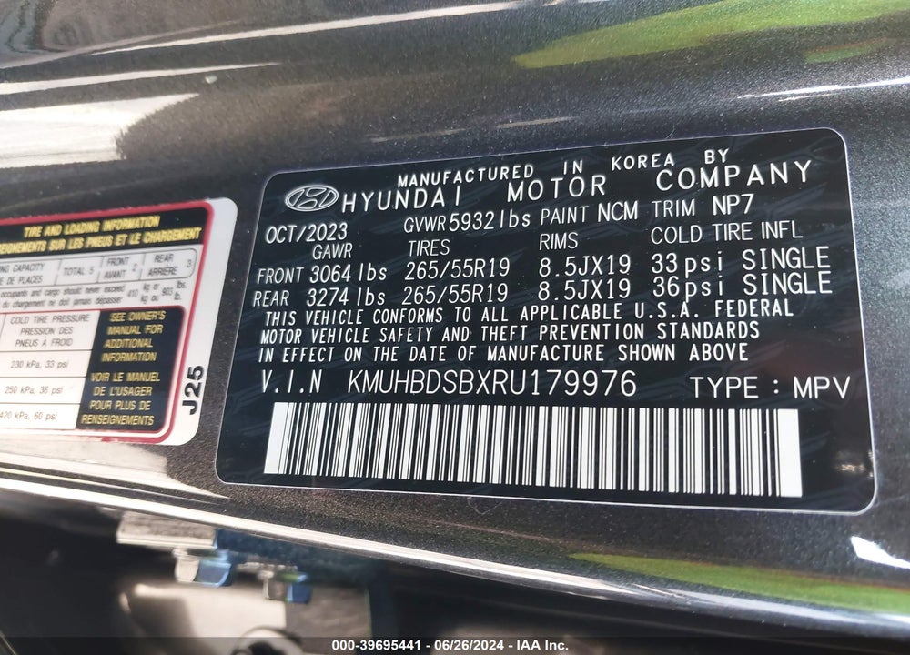 2024 GENESIS GV80 2.5T AWD VIN: KMUHBDSBXRU179976