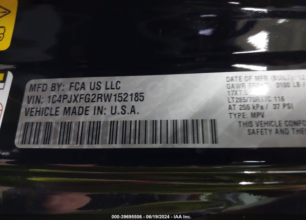 2024 JEEP WRANGLER 4-DOOR RUBICON 4X4 VIN: 1C4PJXFG2RW152185