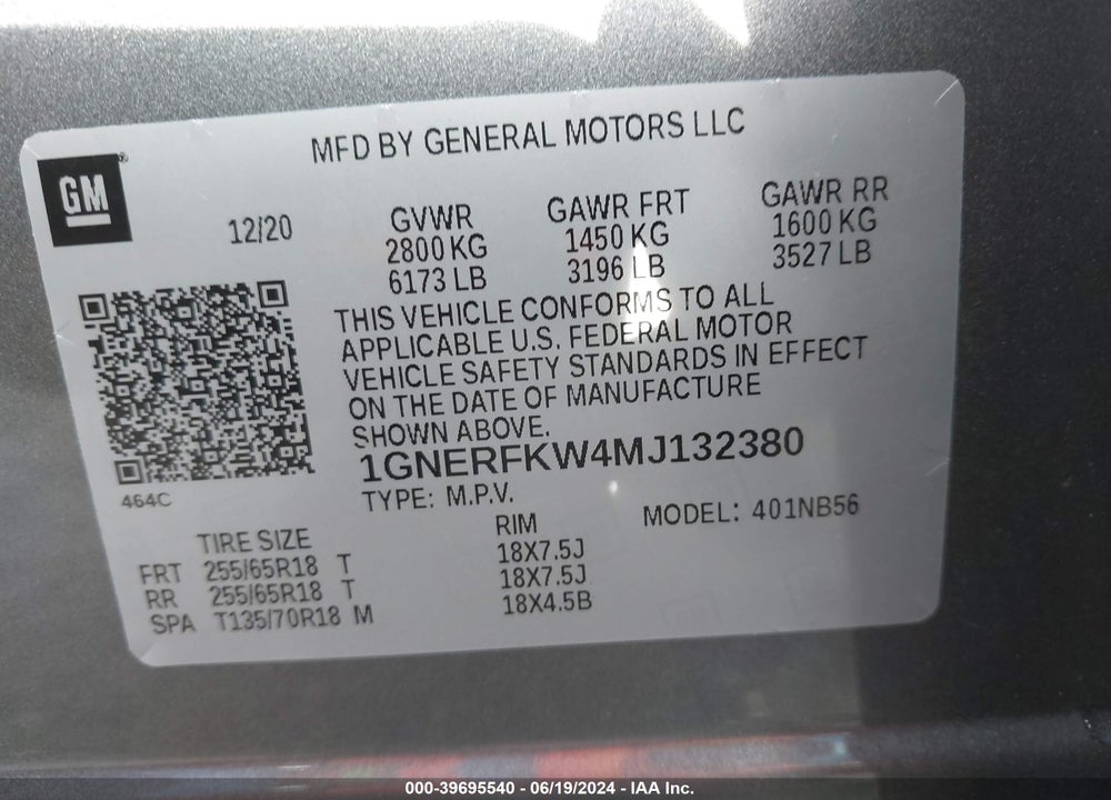 2021 CHEVROLET TRAVERSE FWD LS VIN: 1GNERFKW4MJ132380