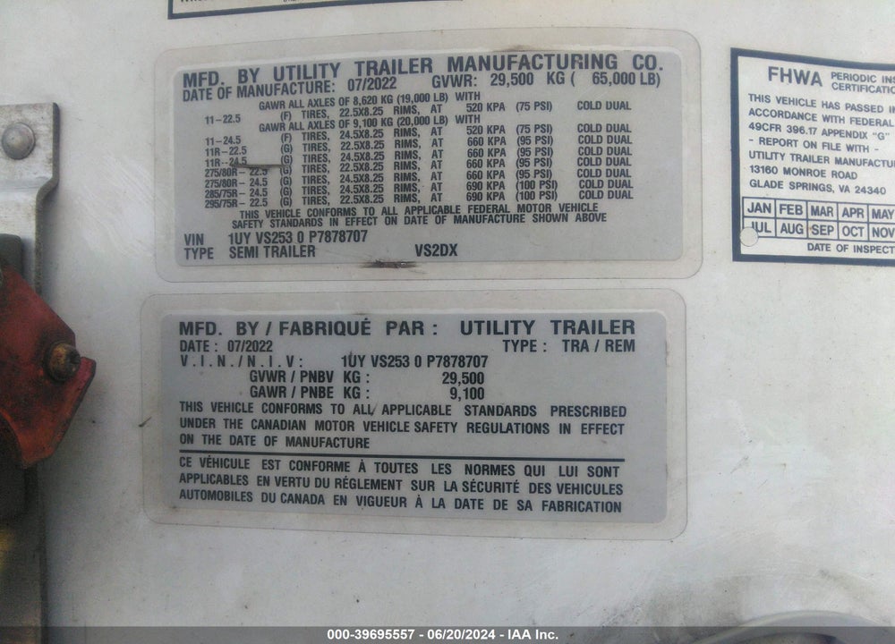 2023 UTILITY TRAILER MFG --- VIN: 1UYVS2530P7878707