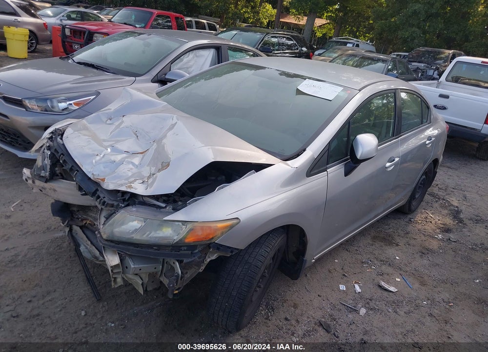 2012 HONDA CIVIC LX VIN: 19XFB2F54CE326740