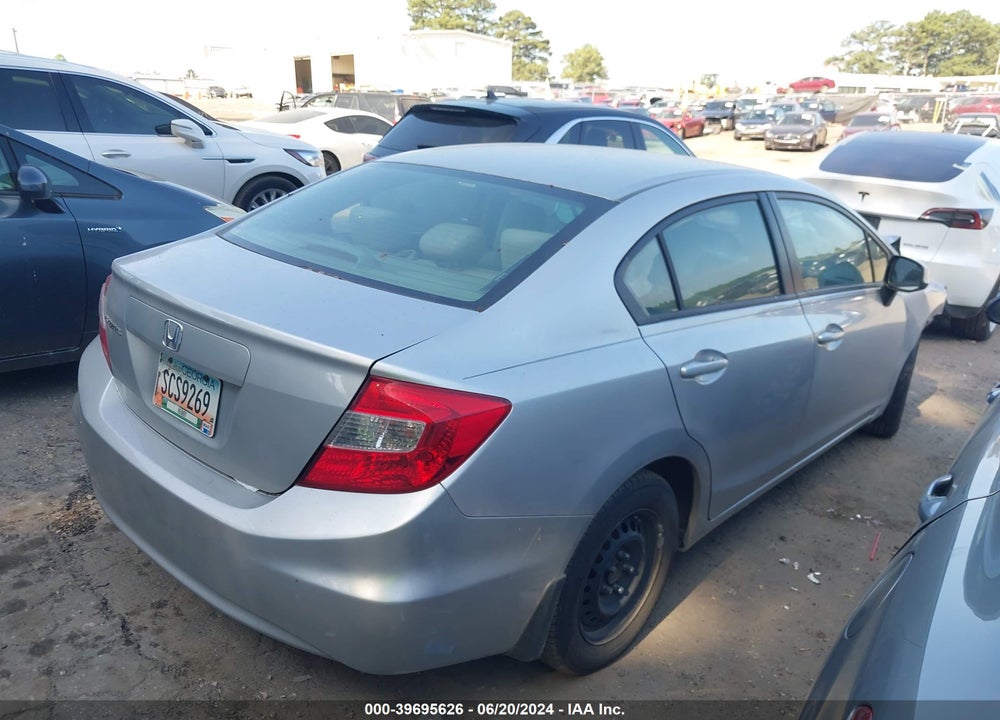 2012 HONDA CIVIC LX VIN: 19XFB2F54CE326740
