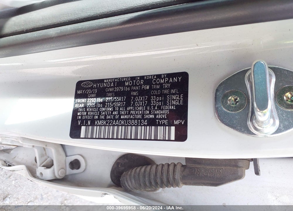 2019 HYUNDAI KONA SEL VIN: KM8K22AA0KU388134